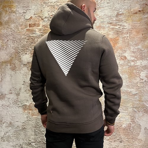 Purewhite Triangle Hoodie Brown 22030318 Purewhite Triangle Hoodie Brown 22030318