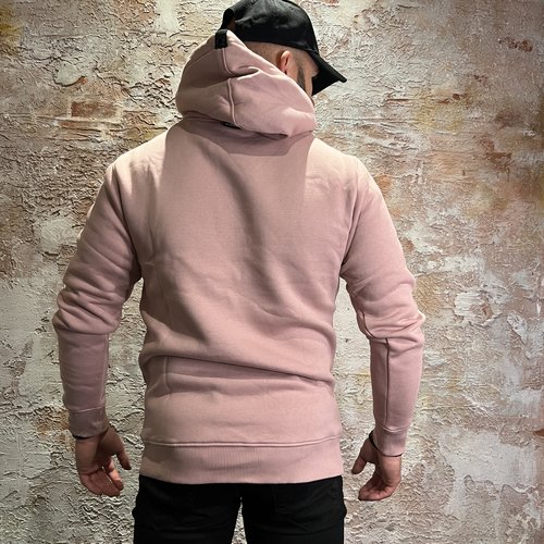 Quotrell Basic Hoodie Mauve White