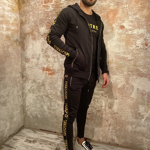 Quotrell Admiral Tracksuit Black Yellow
