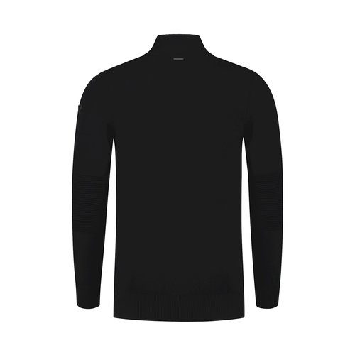 Purewhite Mockneck Pull Zwart Logo