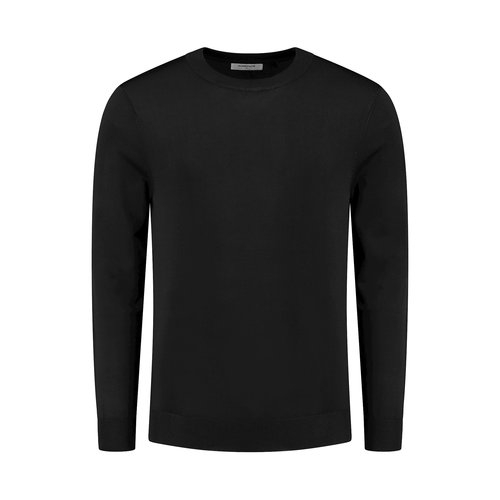 Purewhite Pullover Round Neck Black