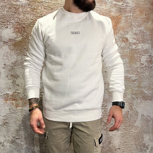 Purewhite Crewneck Logo Back Artwork Off White Purewhite Crewneck Logo Back Artwork Off White