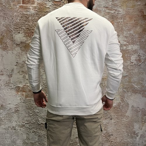 Purewhite Crewneck Logo Back Artwork Off White Purewhite Crewneck Logo Back Artwork Off White