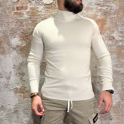 Purewhite Mockneck Pull Off White Logo Purewhite Mockneck Pull Off White Logo