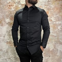 Slimfit Overhemd Cotton Elastan Black
