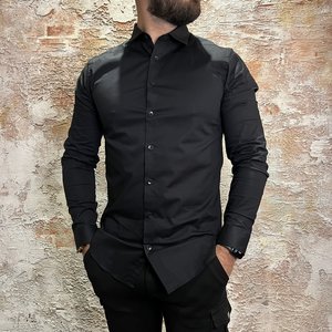 Purewhite Slimfit Overhemd Cotton Elastan Black Purewhite Slimfit Overhemd Cotton Elastan Black