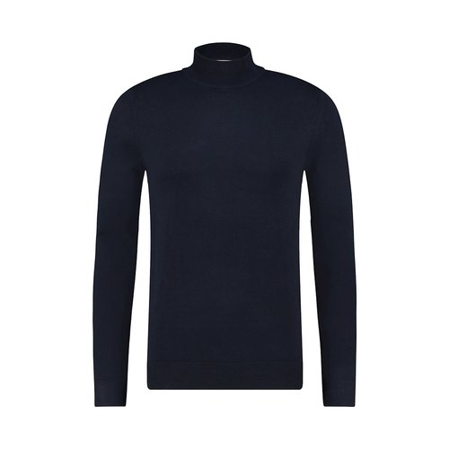 Purewhite Mockneck LS Navy