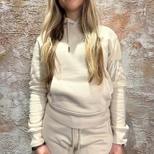 Malelions Women Captain Hoodie Beige/Offwhite