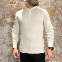 Knit Polo LS Offwhite