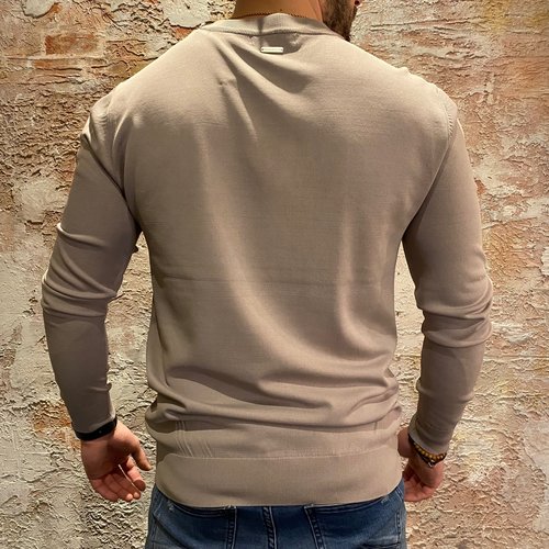 Purewhite Pullover Round Neck Taupe 22030804