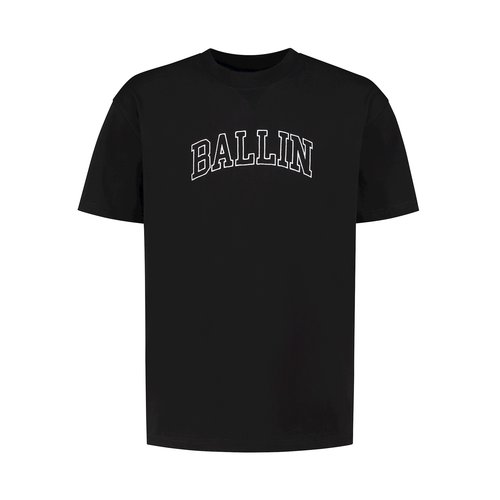 Ballin Amsterdam T-shirt with front embroidery Black