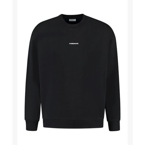 Purewhite Crewneck with small logo on chest Black