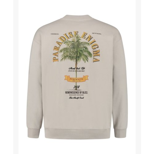 Purewhite Crewneck with small logo on chest Sand Purewhite Crewneck with small logo on chest Sand