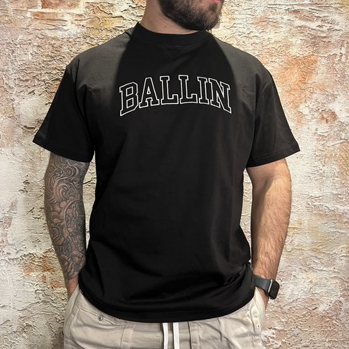 Ballin Amsterdam T-shirt with front embroidery Black