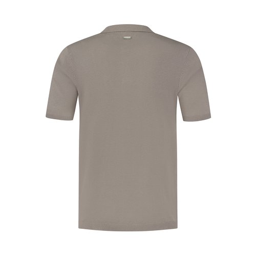 Purewhite Polo Kraag Breisel Taupe