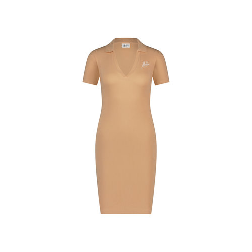 Malelions Rib Polo Dress Peach