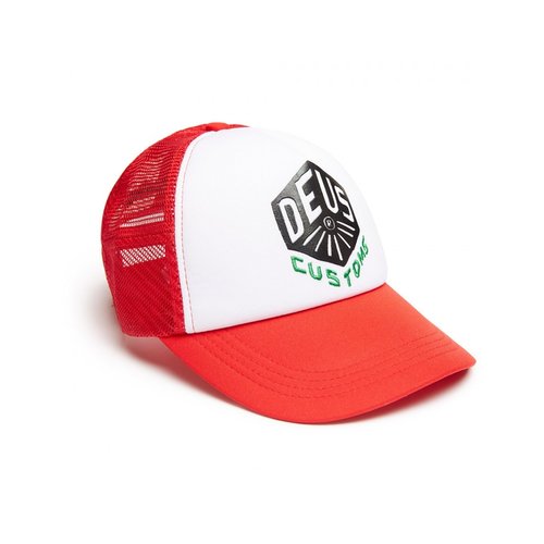 Deus Skoot Trucker Cap Red White