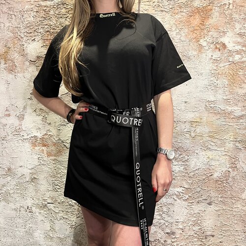 Quotrell Miami T-shirt Dress Black / Neon Yellow