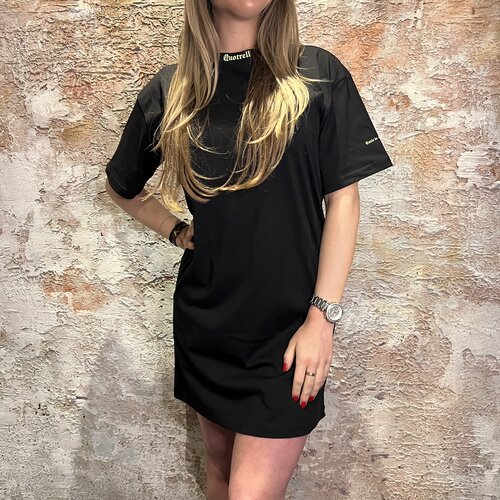 Quotrell Miami T-shirt Dress Black / Neon Yellow