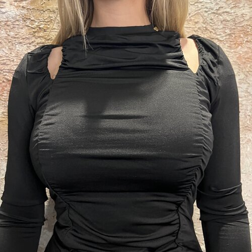 Nikkie Shoulder Hole Dress Black