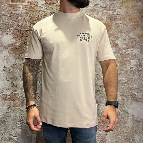 Quotrell La Vie T-Shirt Beige Brown