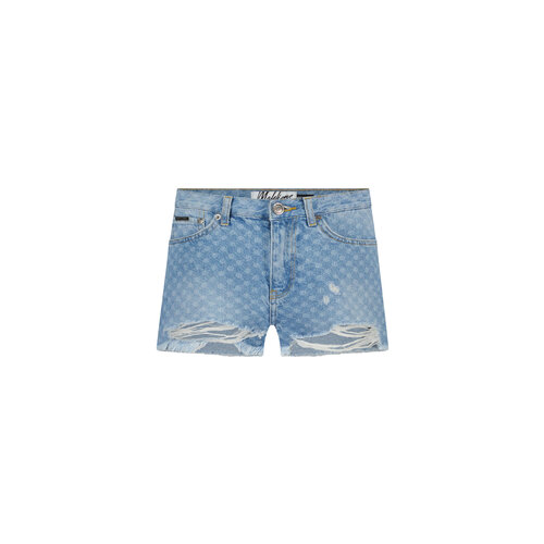 Malelions Monogram Short Light Blue