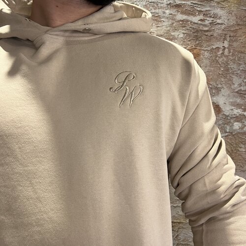 Purewhite Hoodie Back Embroidery Sand