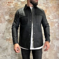Leather Look Overshirt Black 23030210