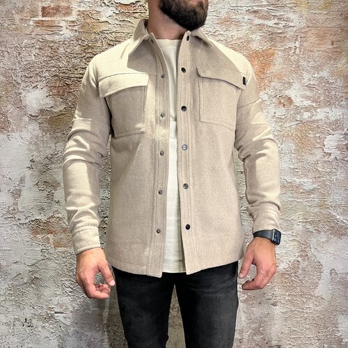Purewhite Wool Look Overshirt Sand 23030205 Purewhite Wool Look Overshirt Sand 23030205