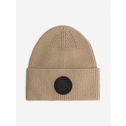 Nikkie Round Patch Beanie Dark Hummus