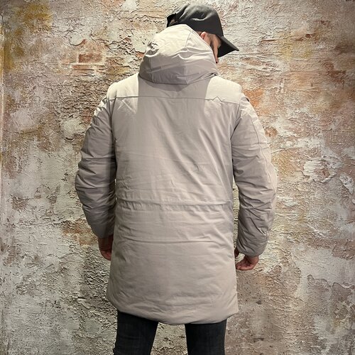 Purewhite Long  Parka With Pockets Taupe