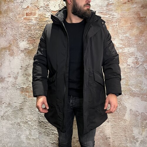 Purewhite Long Parka With Pockets Black Purewhite Long Parka With Pockets Black