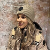 Round Patch Beanie Dark Hummus