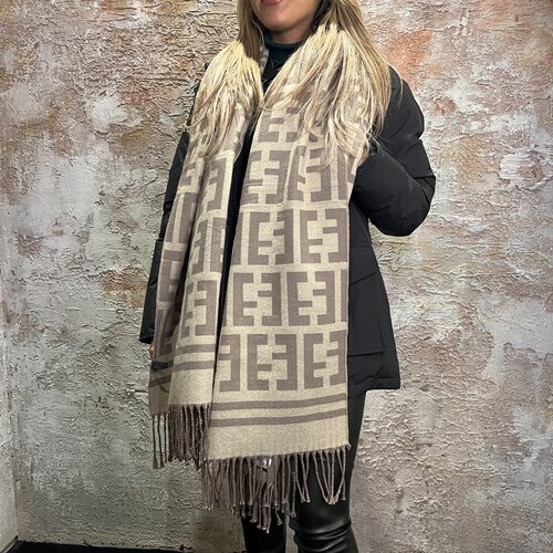 Have2Have Sjaal Print Taupe Have2Have Sjaal Print Taupe