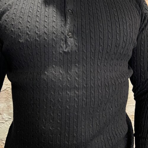 Radical Knitwear Polo Black LS