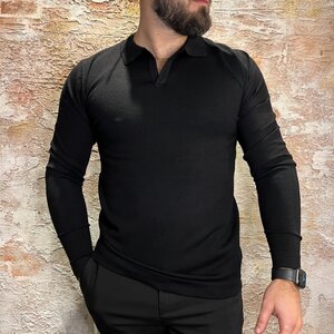 Radical Knitwear Polo Buttonless Black