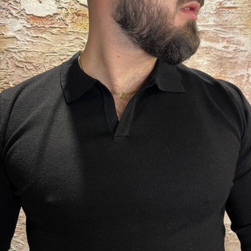 Radical Knitwear Polo Buttonless Black Radical Knitwear Polo Buttonless Black