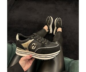 Liu Jo Wonder Sneaker cow suede black light gold Have2Have Fashion