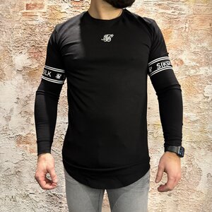 SikSilk Long Sleeve Gym Tee Black