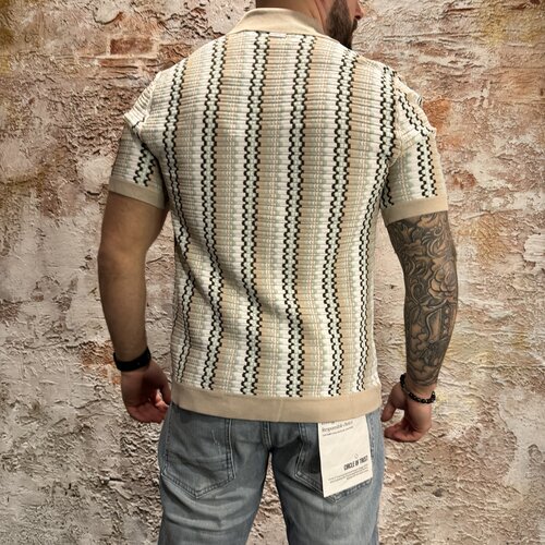 Pure-Path Striped Knitwear Shirt Sand