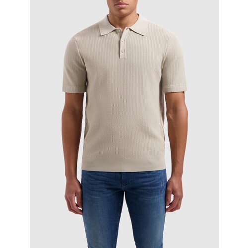 Pure-Path Gebreide Regular Polo Sand