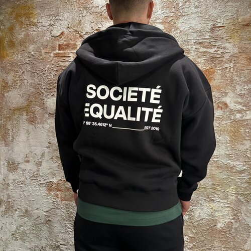 Equalité Societé Oversized Zip Hoodie Black