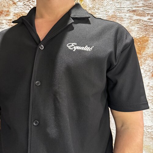 Equalité Ribbed Oversized Shirt Black