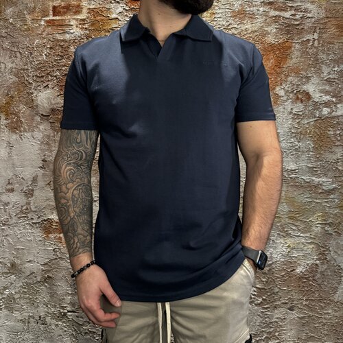 Pure Path Open Kraag Polo Navy