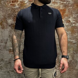 Quotrell Jay Knitted Polo Navy