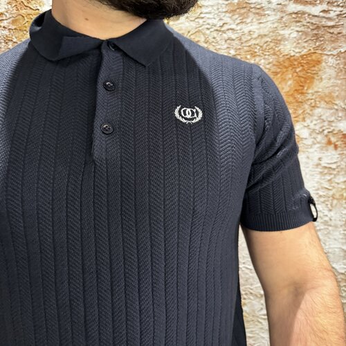Quotrell Jay Knitted Polo Navy