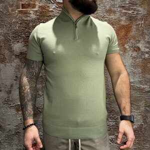 Radical Knitwear Half Zip Short Sleeve Green