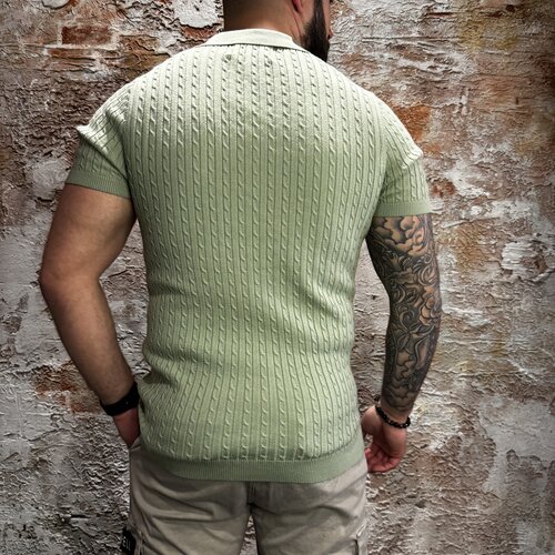 Radical Knitwear Polo Button Olive Green