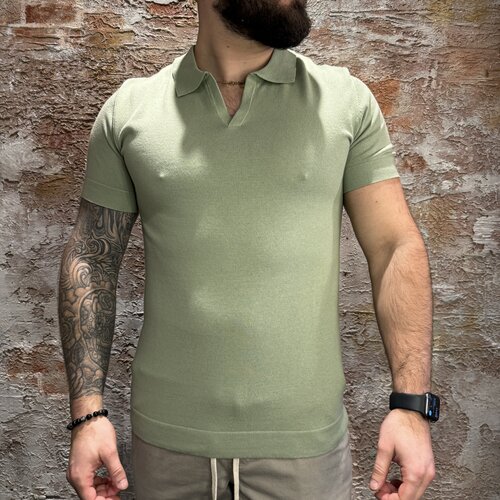 Radical Knitwear Polo Buttonless Green