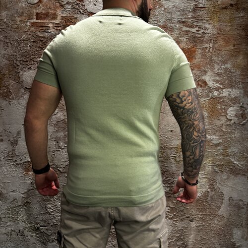 Radical Knitwear Polo Buttonless Green